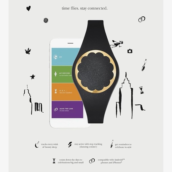 Kate Spade Glitter Activity Tracker Sleep Monitor Dark Pink Purple NWT $98 NEW - Picture 5 of 12